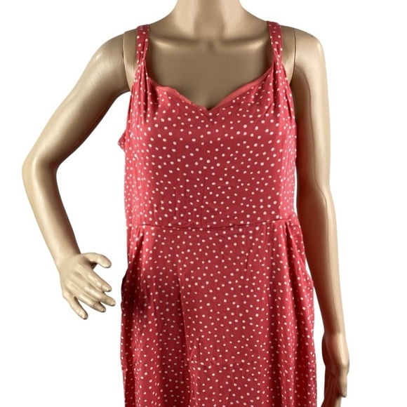 41 Hawthorn Beatriz Maxi Dress with Side Slit Size XS Coral Polka Dot - Picture 2 of 7